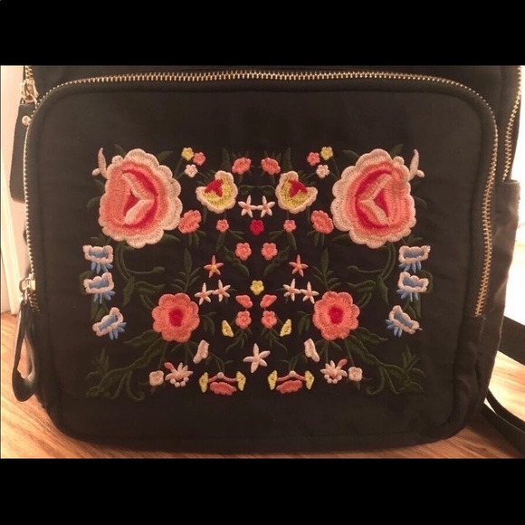 Black Embroidered BackPack - Picture 2 of 2